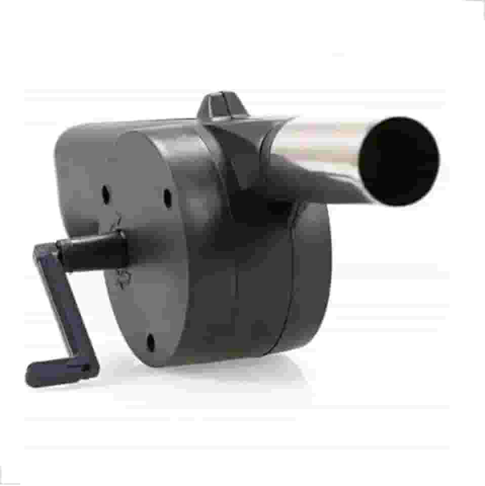 Soprador Manual para Churrasqueira, Fole de Ar para Carvão, Preto