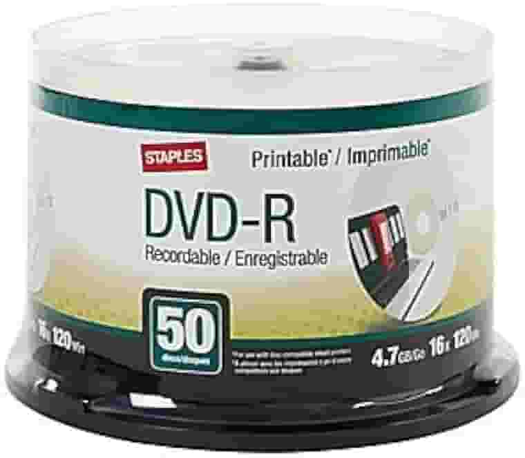 Staples Marca (pacote com 50) DVD-R para impressão de eixo #13164