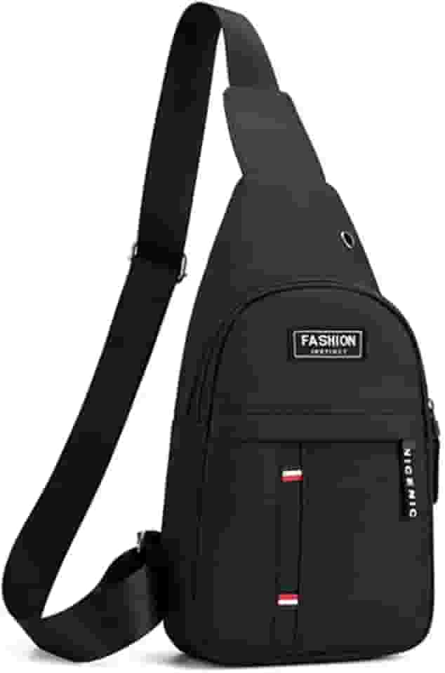 Mochila tiracolo masculina para viagem ao ar livre esportiva mochila tiracolo (Preto)