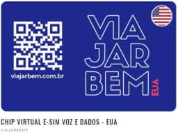 E-SIM (chip virtual) pré-pago internacional - EUA 30 dias - ViajarBem®