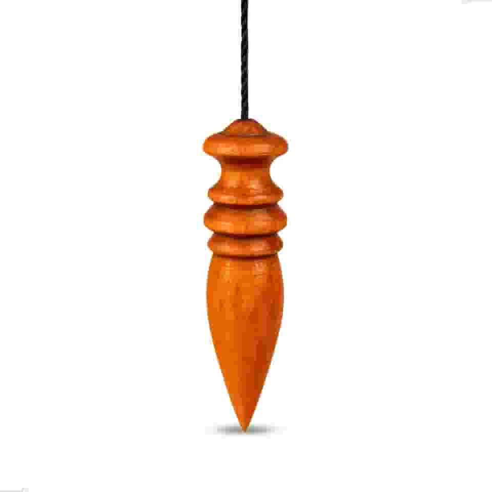 Pêndulo Egípcio de Madeira com Chumbo para Radiestesia, 15 cm