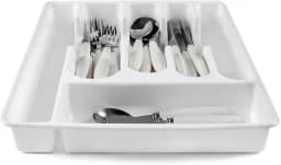 Organizador/Suporte/Separador de Talheres para Gaveta/Porta Talheres para gaveta com 5 divisórias (BRANCO)