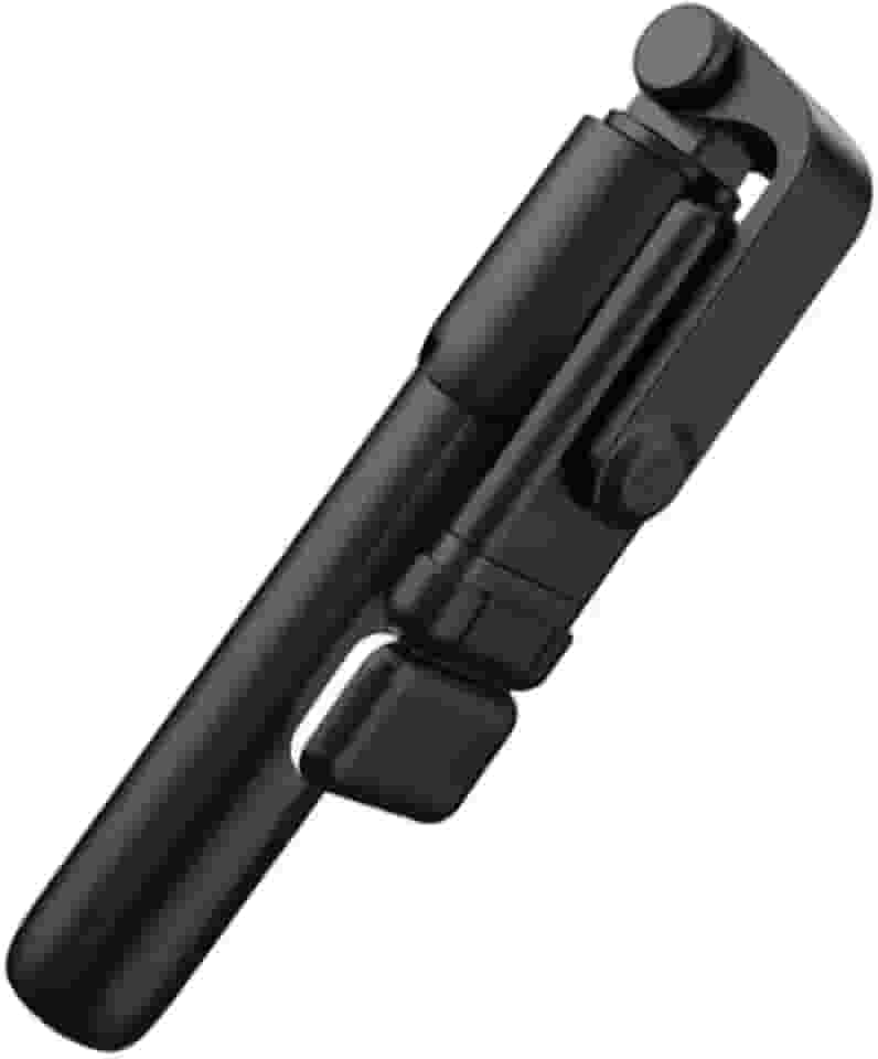 Bastão de Selfie Portátil 67cm com Luz, Tripé Integrado e Controle Remoto Bluetooth Removível, Compatível com iPhone, Samsung, Android e Outros Dispositivos (Preto)