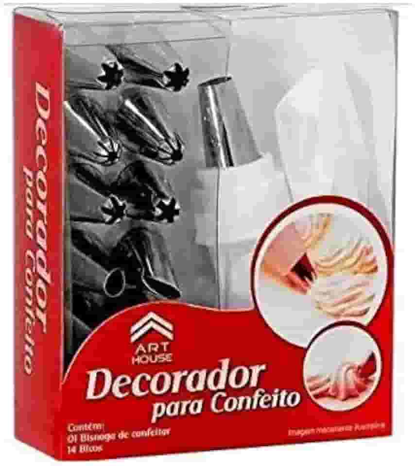 Decorador De Bolo 12 Peças Com Bisnaga Jogo De Bico
