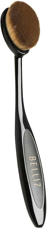 Pincel Oval para Contorno, Belliz, Preto/ Marrom