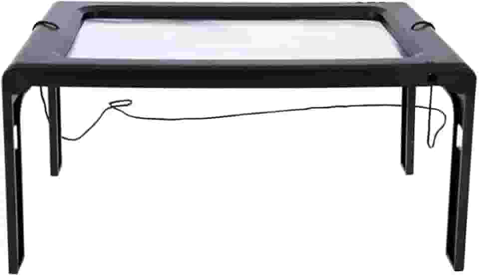 Generic Lupa grande com luz de LED, ampliador de leitura retangular portátil dobrável para mesa com iluminação de LED, lupa de leitura retangular portátil para baixa visão, idosos
