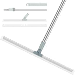 Rodo de Limpeza Silicone 2 em 1 com Raspador Silicone 50cm Cabo Retrátil 125cm Base Giratória Leve Resistente Limpeza Versátil