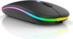 Mouse Sem Fio Recarregável Wireless Bluetooth Optico Led Rgb Colorido Ergonômico Usb 2.4 Ghz Notebook Computador Pc Desktop Linha Premium