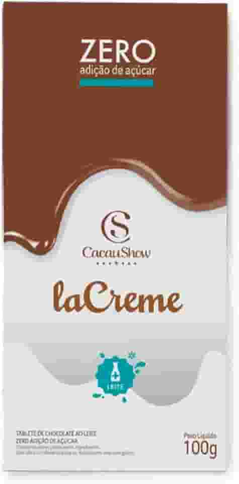 Tablete Lacreme Ao Leite Zero Adição De Açucar 100G Cacau Show