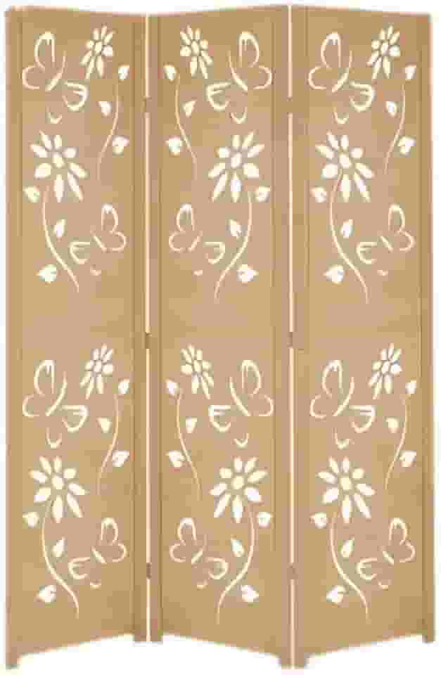Divisórias de Ambiente Modelo Biombo com MDF Resistênte e Prático - Painel Decorativo para Sala, Quarto, Home Office e Varanda, Prático e Durável(FLORIDO)