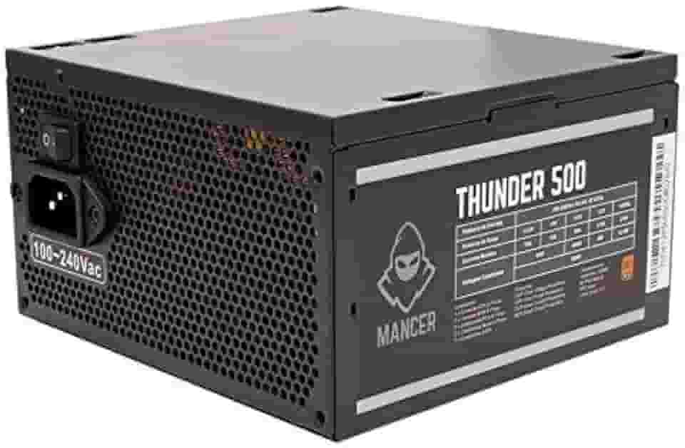 Fonte Mancer Thunder 500W | 80 Plus Bronze | PFC Ativo | Proteções OVP, OPP, OCP, SCP | MCR-THR500-BL01