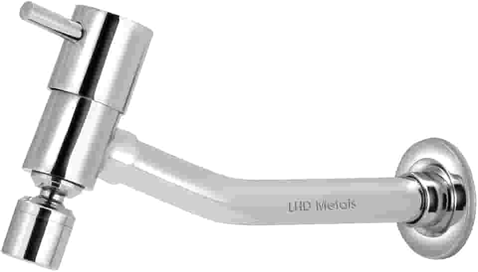 Torneira Tanque/jardim/cozinha Reta De Parede Metal Luxo 1/4v Cor:Prateado