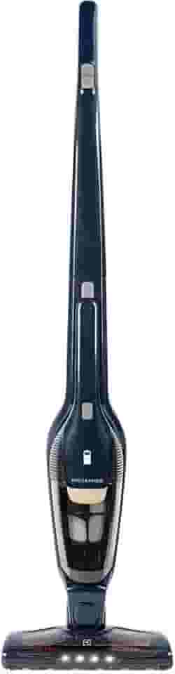 Electrolux Aspirador de Pó vertical bateria Ergorapido 2 em 1 luz frontal LED 45 min base recarregamento pedal limpeza facil da escova rotativa aspira escova capacidade 420Ml ERG28 Bivolt Azul