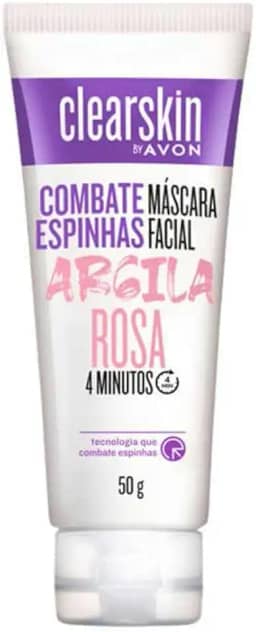 Máscara Facial Argila Rosa Combate Espinhas Clear Skin 60-g.