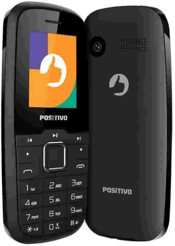 Celular Positivo P26 4G Tela 1,8', Câmera traseira, 48MB RAM 128MB, Bluetooth, Modem Tethering - Preto
