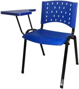 Cadeira Universitária Plástica Azul 10 Unidades Prancheta Plástica - ULTRA Móveis