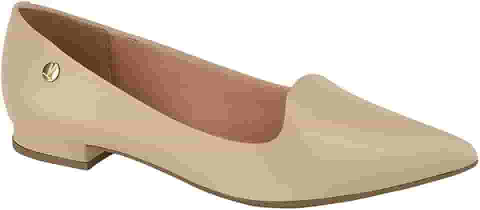 Sapatilha Vizzano Feminina Salto Baixo Bico Fino Pelica Off 526-1206.261.7286.35312