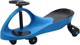 Carrinho de Rolimã Infantil Azul e Preto, com Rodas Deslizantes, Assento Ergonômico, Tamanho 75x40x27