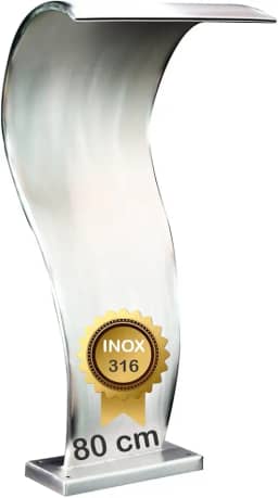 Cascata Para Piscina Naja Inox 316 Com 80 cm Altura High Tech