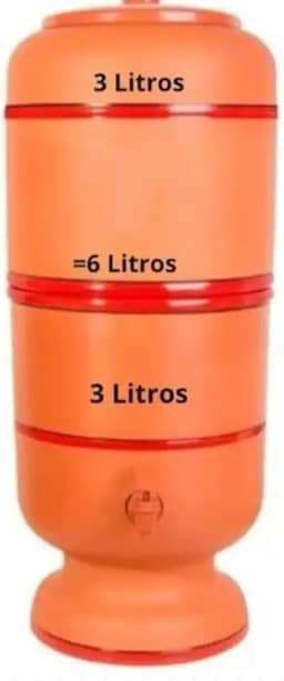Filtro de Barro Santo Antônio 6Litros (3l+3l): Conjunto Completo + Bóia