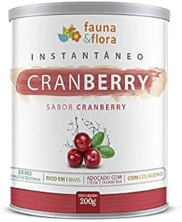 FAUNA E FLORA BRASIL EIRELI Cranberry Chá Instantâneo Solúvel Colágenoe Fibras Antioxidante Oxicoco Infecção Urinária 200g