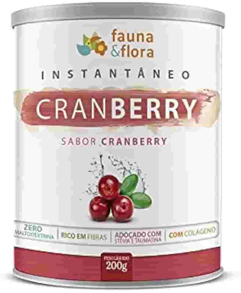 FAUNA E FLORA BRASIL EIRELI Cranberry Chá Instantâneo Solúvel Colágenoe Fibras Antioxidante Oxicoco Infecção Urinária 200g