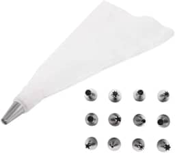 Kit Decorador de Confeitaria com 12 Bicos Diversos Saco de Confeitar Acessórios para Bolos e Cupcakes