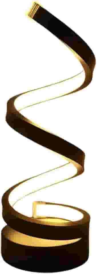 Abajur Luminária De Mesa Moderno Modelo Espiral Led embutido (Frio/Quente) com dimmer Bivolt - Ideal para Escritório, Sala, Quarto, cabeceira de cama