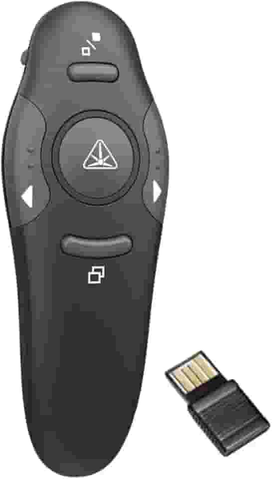 Apontador Passador de Slides Wireless Sem Fio Laser Pointer Vermelho PowerPoint Controle Remoto Passador USB 2.4GHz Alcance 30m Apresentações Palestras Aulas