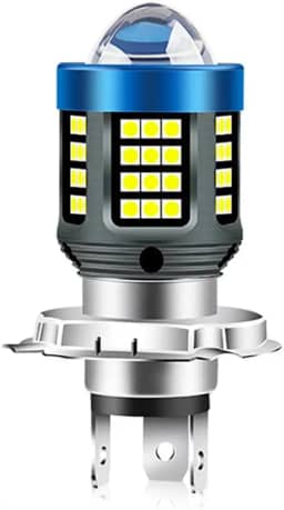 Lâmpada LED H4 para Farol de Motocicleta, 2 Cores Comutável, Branco e Amarelo