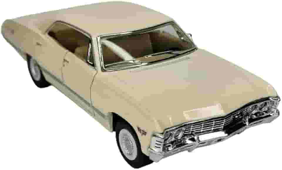 Miniatura Carrinho De Ferro chevrolet impala 1967 Abre a Porta Carro antigo de Coleção Metal (impala bege)