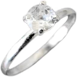 Anel Solitário Liso Prata 925 Pedra Brilhante Presente Namoro Noiva