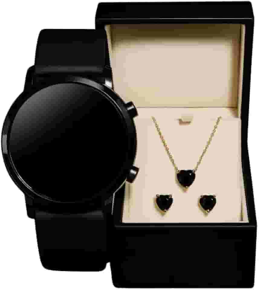 Relógio Feminino Original Led Digital Kit Colar Par de Brincos Moda