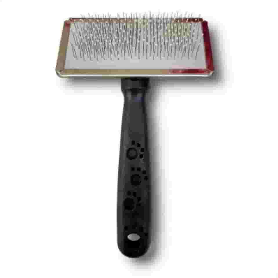 Escova Rasqueadeira para Pets com Cerdas de Aço Inox Remove Nós e Pelos Soltos Ideal para Cães e Gatos