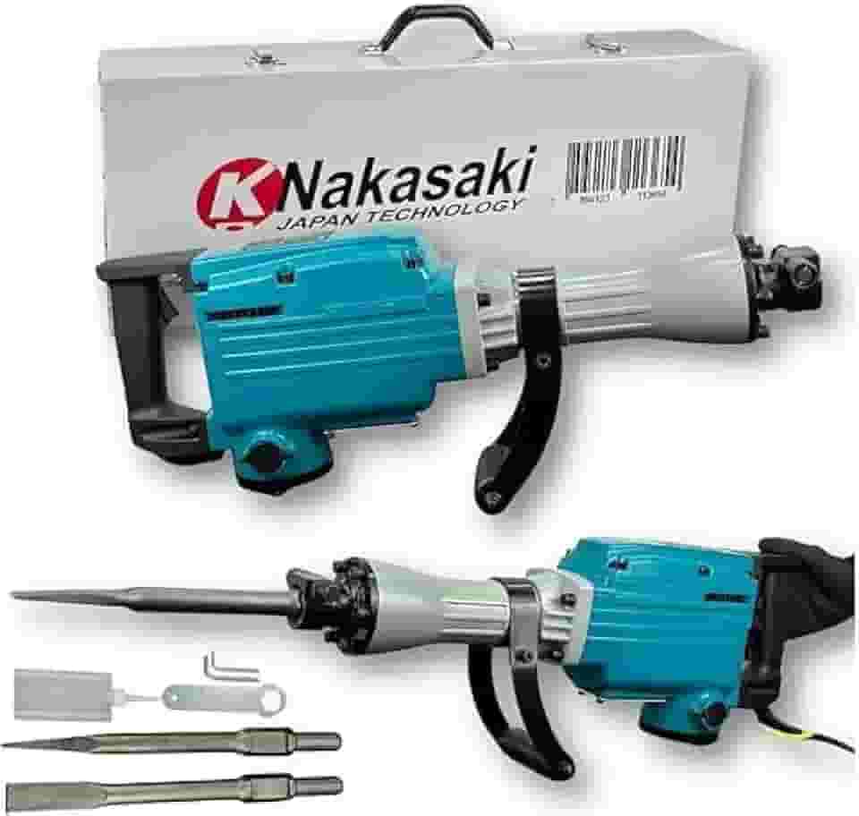 Martelete Rompedor Demolidor 1800W Nakasaki 15kg com Maleta e Acessórios (220 Volts)