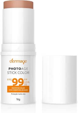 Photoage Stick, Filtro Solar com Cor em Bastão, FPS99 e FPUVA35, Proteção UVA e UVB, Fórmula com Ácido Hialurônico, Acabamento Mate, Cor D Médio, 16g
