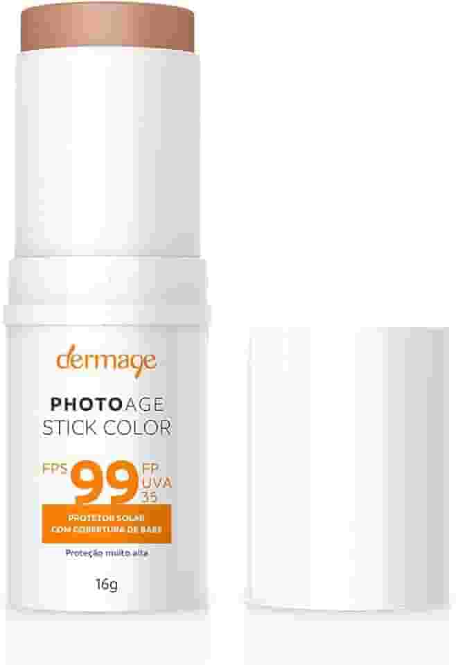 Photoage Stick, Filtro Solar com Cor em Bastão, FPS99 e FPUVA35, Proteção UVA e UVB, Fórmula com Ácido Hialurônico, Acabamento Mate, Cor D Médio, 16g