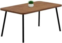 Mesa de Jantar Retangular Stellar Carraro (Nogal e Preto, 6 Lugares)