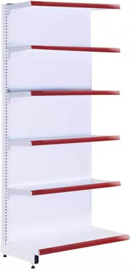 Gôndola Prateleira Supermercado 6 Níveis 40x30 New Plus 2,00m Parede Continuação Vermelho Sa Gôndolas