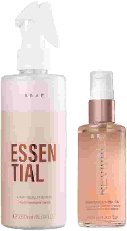 BRAÉ Essential Kit - Tratamento Capilar Profundo, Brilho Espelhado e Zero Frizz - Óleo Shine Revival 60ml, 260ml