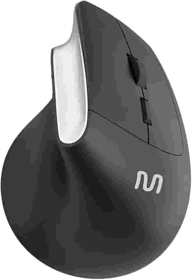 Mouse sem Fio Multi Ergônomico Vertical 2.4GHz com 6 Botões, Clique Silencioso e DPI Ajustável 800-1600 – Preto MO384
