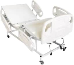 Cama Hospitalar Manual 2 Manivelas com Altura fixa do Leito e 6 posições Grades Luxo