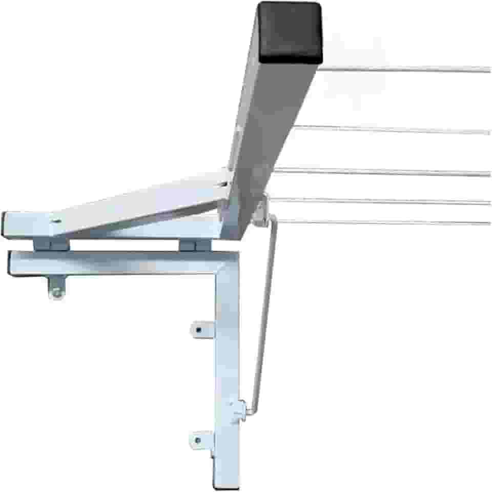 Varal Retrátil de Parede 30x30cm, 5 Cordas, Compacto e Resistente - Branco