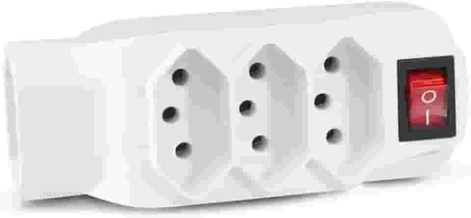 Adaptador L Multilaser De Energia Novo Padrão 4 Tomadas - WI246, Branco