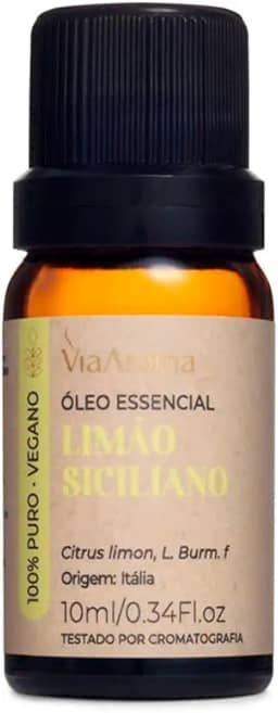 Via Aroma Óleo Essencial Para Aromatizador 100% Natural 10Ml Limão Siciliano