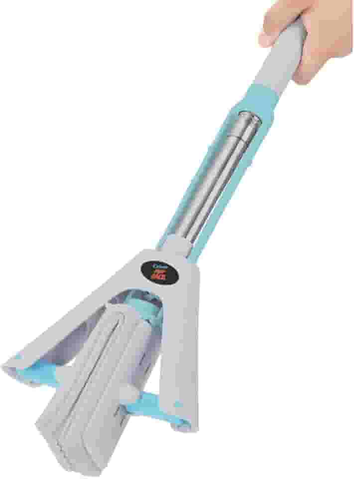 Rodo Mop Fácil Cabo Extensor Aço Inox Celeste