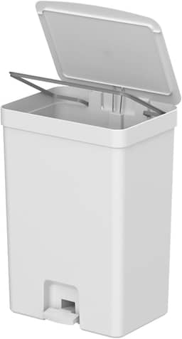Lixeira para cozinha banheiro com pedal OU Trium 30 litros branca