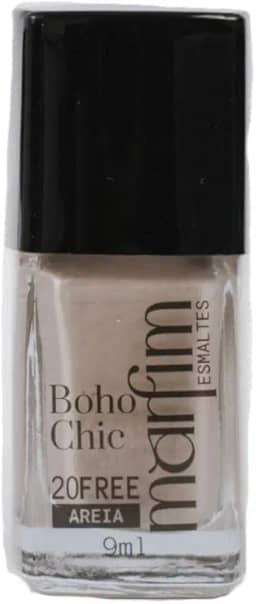 Esmalte Nude Claro Marfim 9 ml – Coleção Boho Chic – Areia (tom nude bege-acinzentado elegante) – Hipoalergênico 20FREE, Sem Formol, Longa Duração