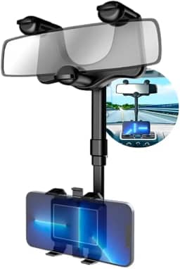 Suporte de Celular para Retrovisor Carro 360° - Fixação Segura, Ajuste Rotativo - Compacto e Prático - Acessório de Carro para Navegação e Viagens - UpShop