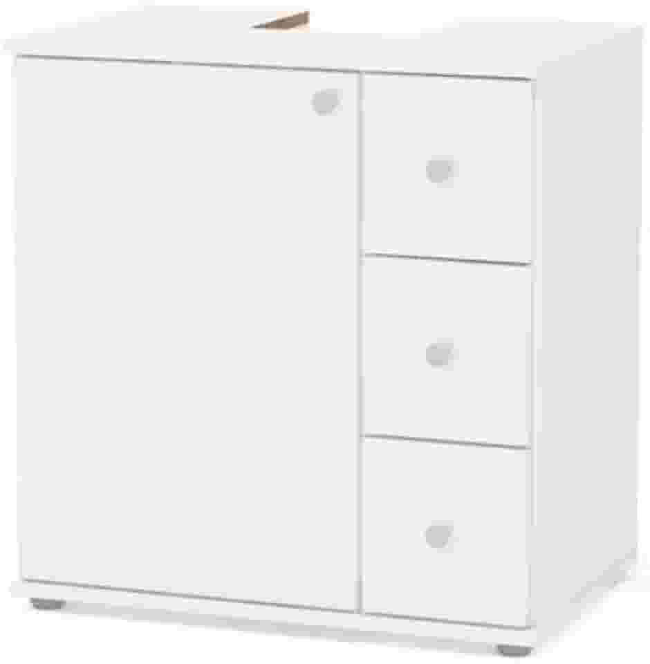 Balcão para Banheiro 1 Porta e 3 Gavetas Branco Politorno